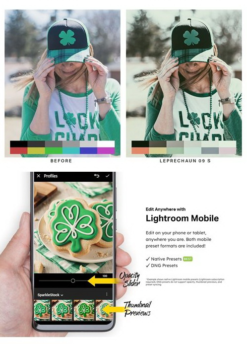 LR2458 CreativeMarket - 50 St Patricks Day Mobile ACR LUTs 4683367 C