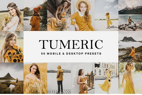 LR2750 CreativeMarket - 50 Tumeric Yellow Presets Mobile ACR LUTs 4834012 A