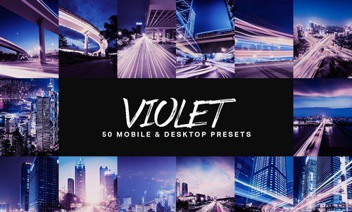 LR2842 50 Violet Presets Mobile ACR LUTs A