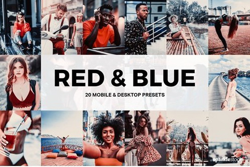 LR3732 DesignBundles - 20 Red and Blue Presets Mobile ACR LUTs 673160 A