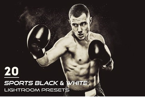 LR3751 CreativeMarket - 20 Sports Black & White Presets 3900393 A