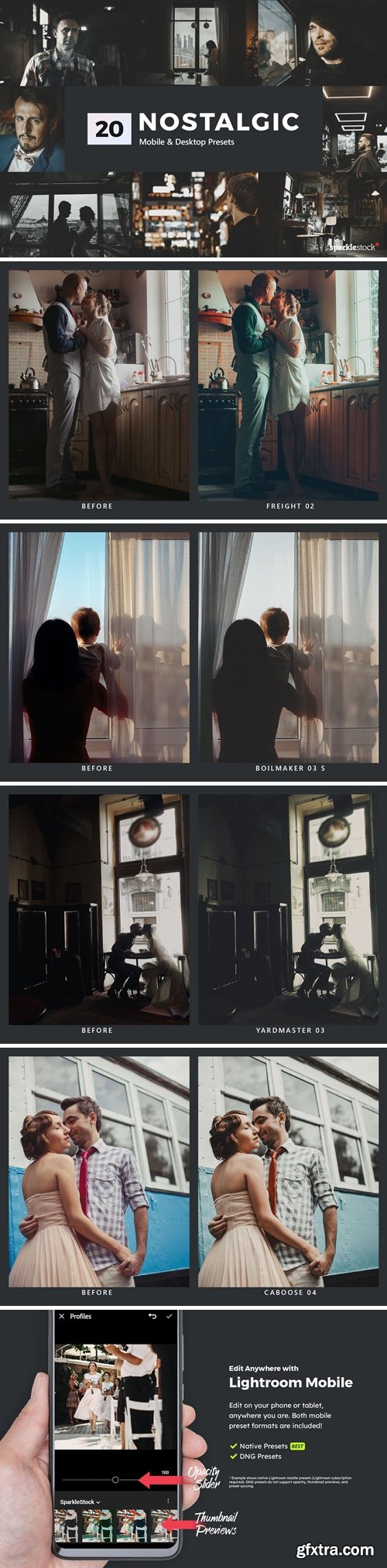 LR3918 20 Nostalgic Presets Mobile ACR LUTs