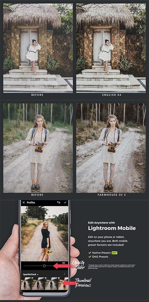 LR4223 SparkleStock - 20 Cottage Presets Mobile ACR LUTs 28661718 C