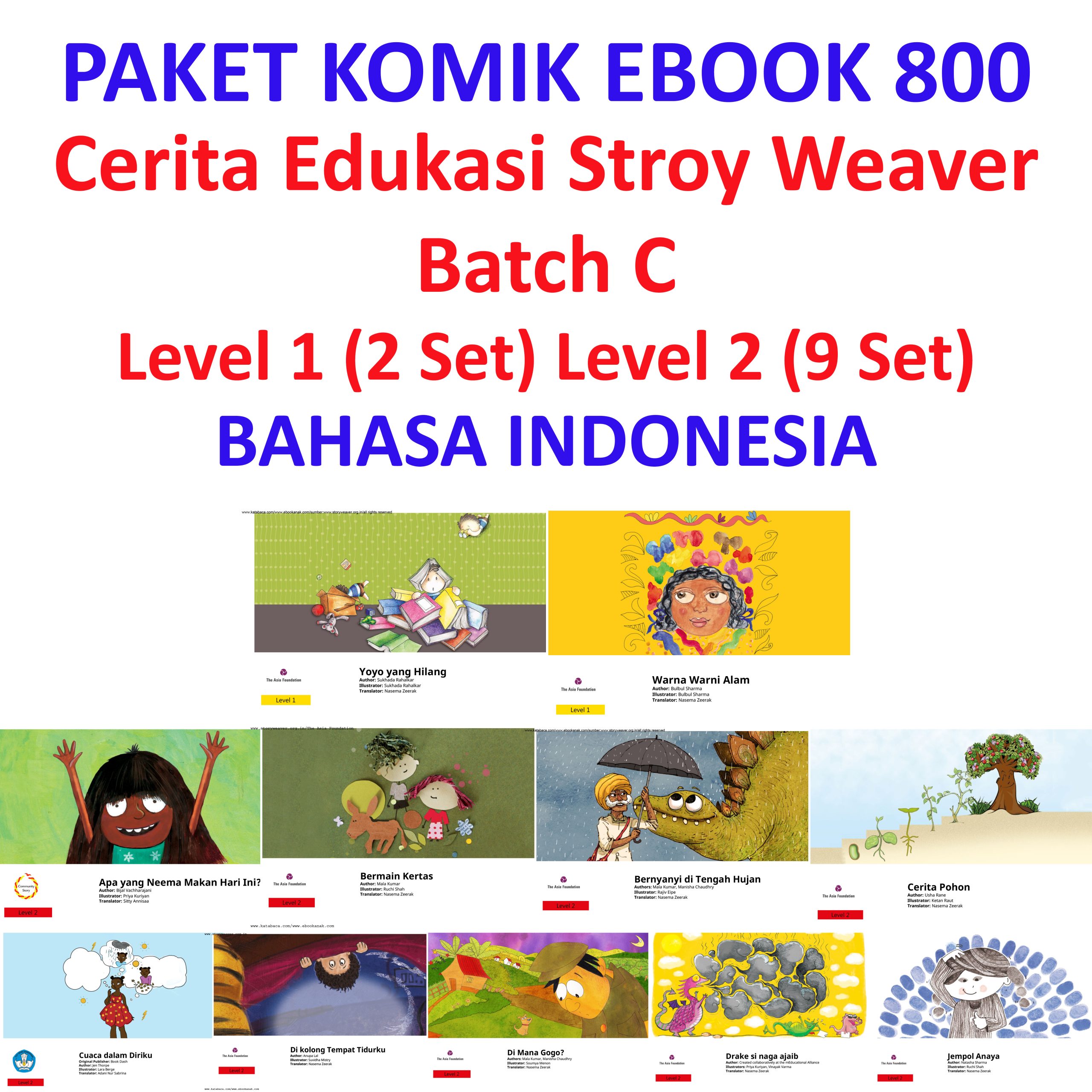 Ebook Komik 800 Cerita Edukasi Stroy Weaver Batch C Level 1 (2 Set) Level 2 (9 Set)